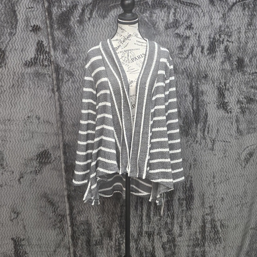 Jess & Jane Cardigan Sweater Womens M Striped‎ Knit Office Flowy Career Prep